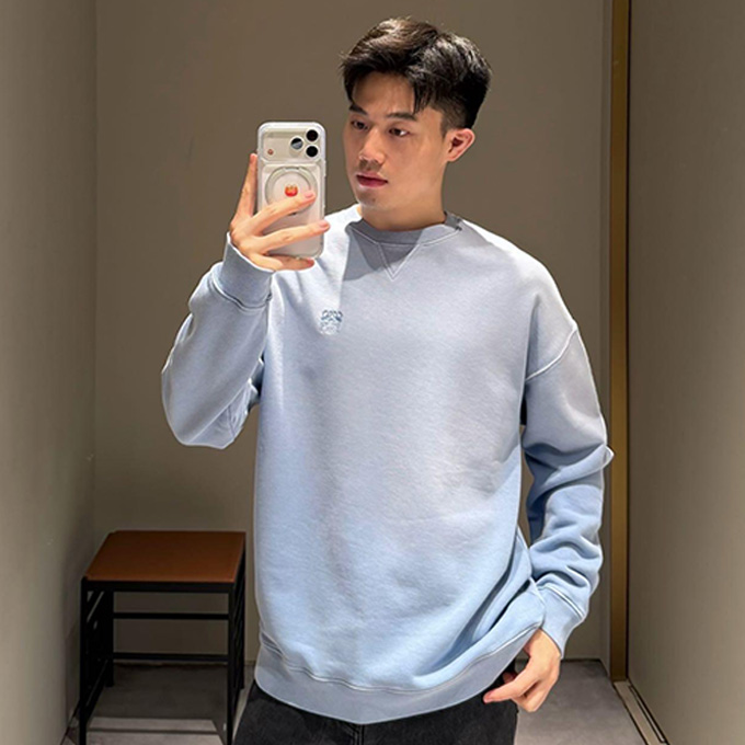 loewe embroidered logo crew neck sweatshirt